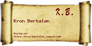 Kron Bertalan névjegykártya